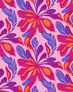 Vibrant Abstract Floral Tropical Design Rug