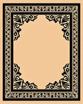Bold Black Ornamental Square Pattern Rug