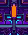 Future Circuit Board Geometric Rug