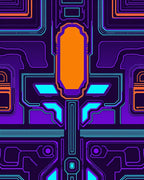 Future Circuit Board Geometric Rug