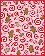 Pink Gingerbread Swirl Candy Cane Charm Rug