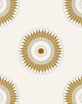 Golden Sunburst Mandala Pattern Rug