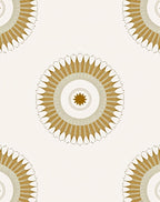 Golden Sunburst Mandala Pattern Rug
