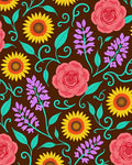 Floral Vines Sunflowers Roses Rug