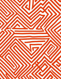 Bold Red Abstract Maze Pattern Rug