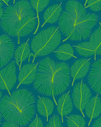 Green Palm Leaf Pattern Rug