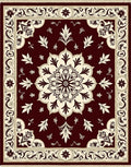 Ornate Floral Medallion Crimson Rug
