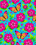Vibrant Butterflies And Floral Pattern Rug