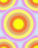 Retro Sunburst Rainbow Circular Pattern Rug