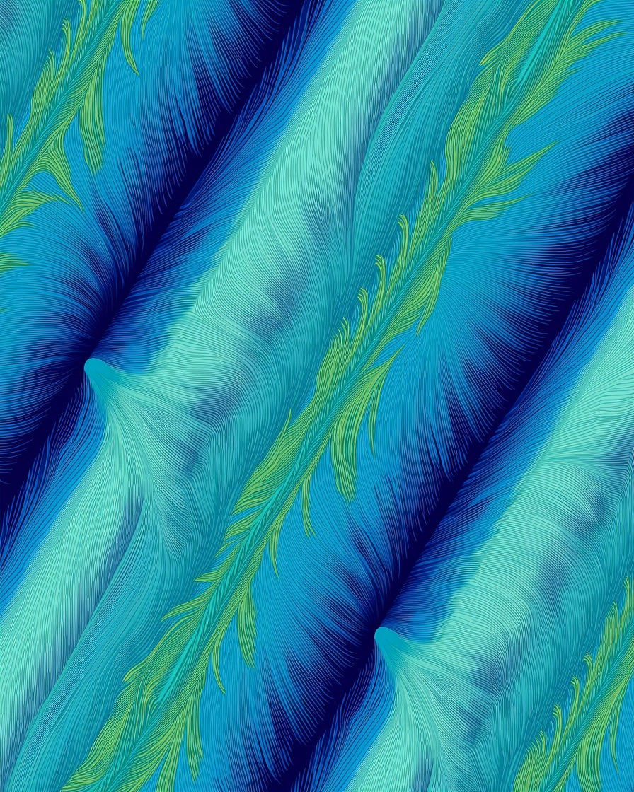 Blue Green Swirl Abstract Pattern Rug