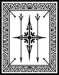 Abstract Geometric Arrow Compass Design Rug
