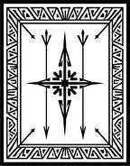 Abstract Geometric Arrow Compass Design Rug