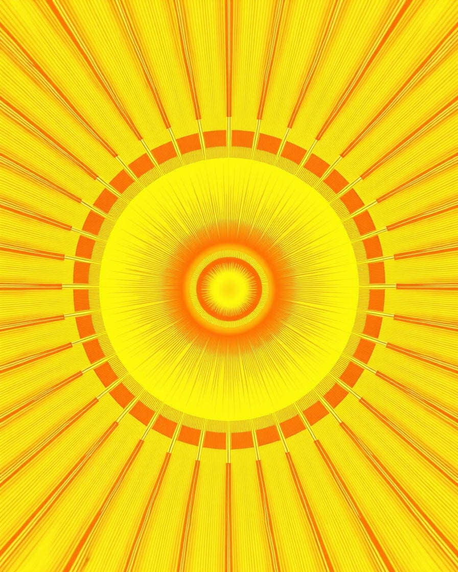 Radiant Sunburst Geometric Pattern Rug