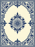 Elegant Floral Mandala Border Design Rug