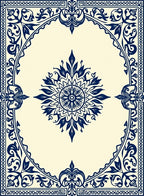 Elegant Floral Mandala Border Design Rug