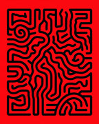 Bold Abstract Maze Pattern Rug