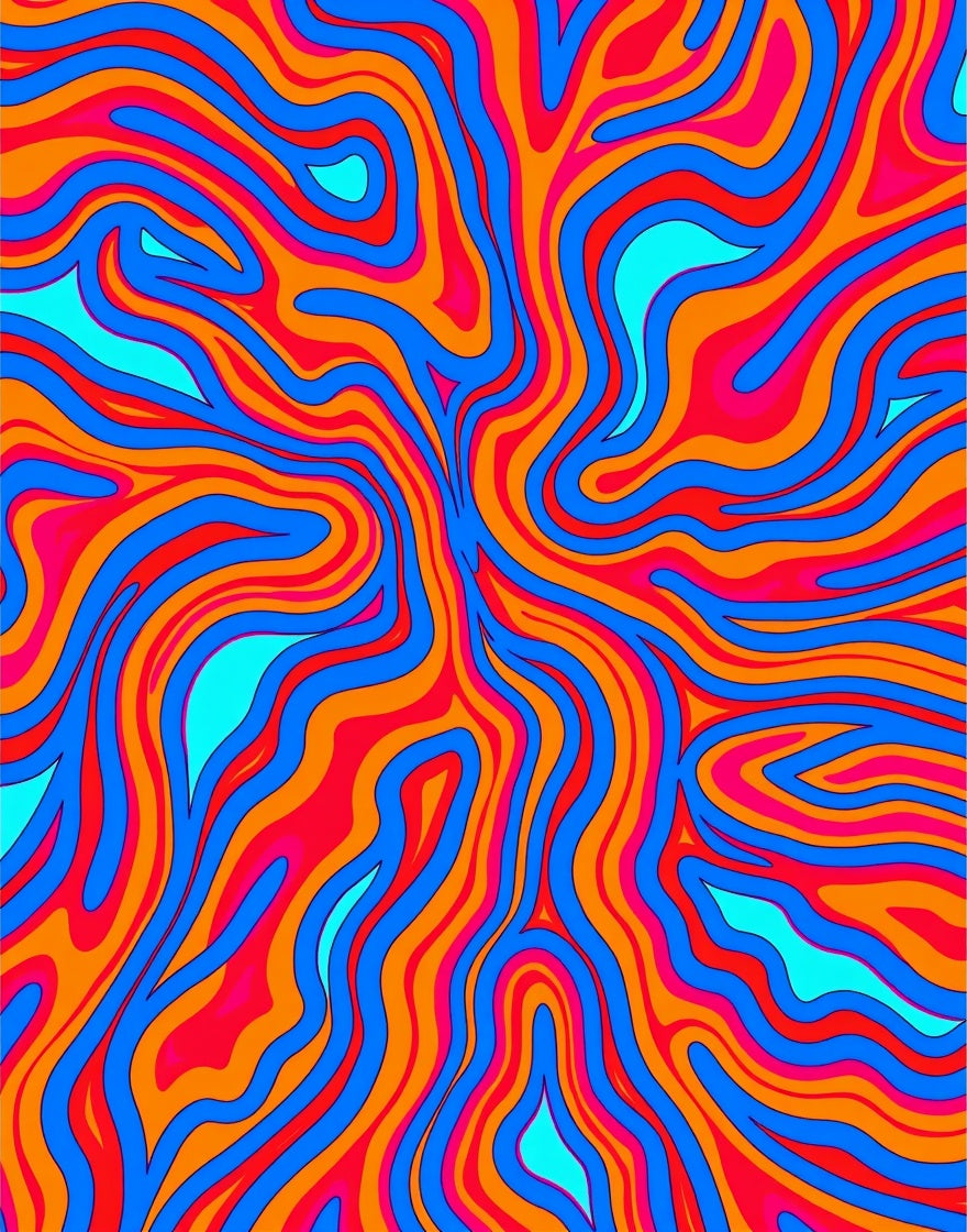 Vivid Swirls Abstract Pattern Rug