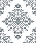 Elegant Grey Mandala Pattern Rug