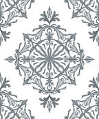 Elegant Grey Mandala Pattern Rug