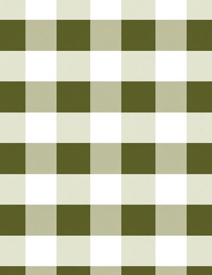 Olive Cream Buffalo Check Pattern Rug