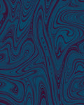 Deep Blue Marbled Flow Pattern Rug