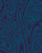 Deep Blue Marbled Flow Pattern Rug