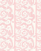 Abstract Pink Floral Swirl Pattern Rug