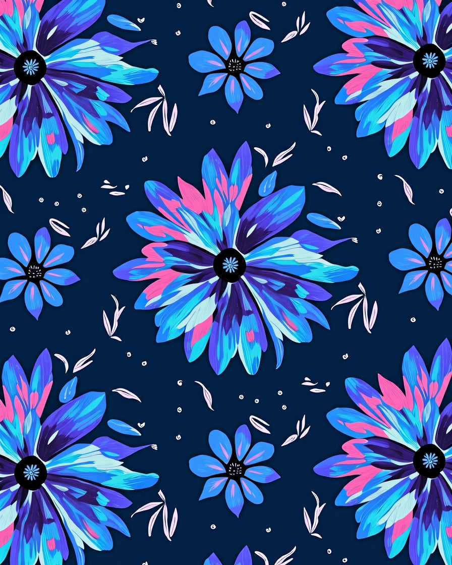 Vivid Abstract Floral Pattern Rug