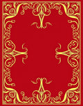 Crimson Gold Flourish Border Rug