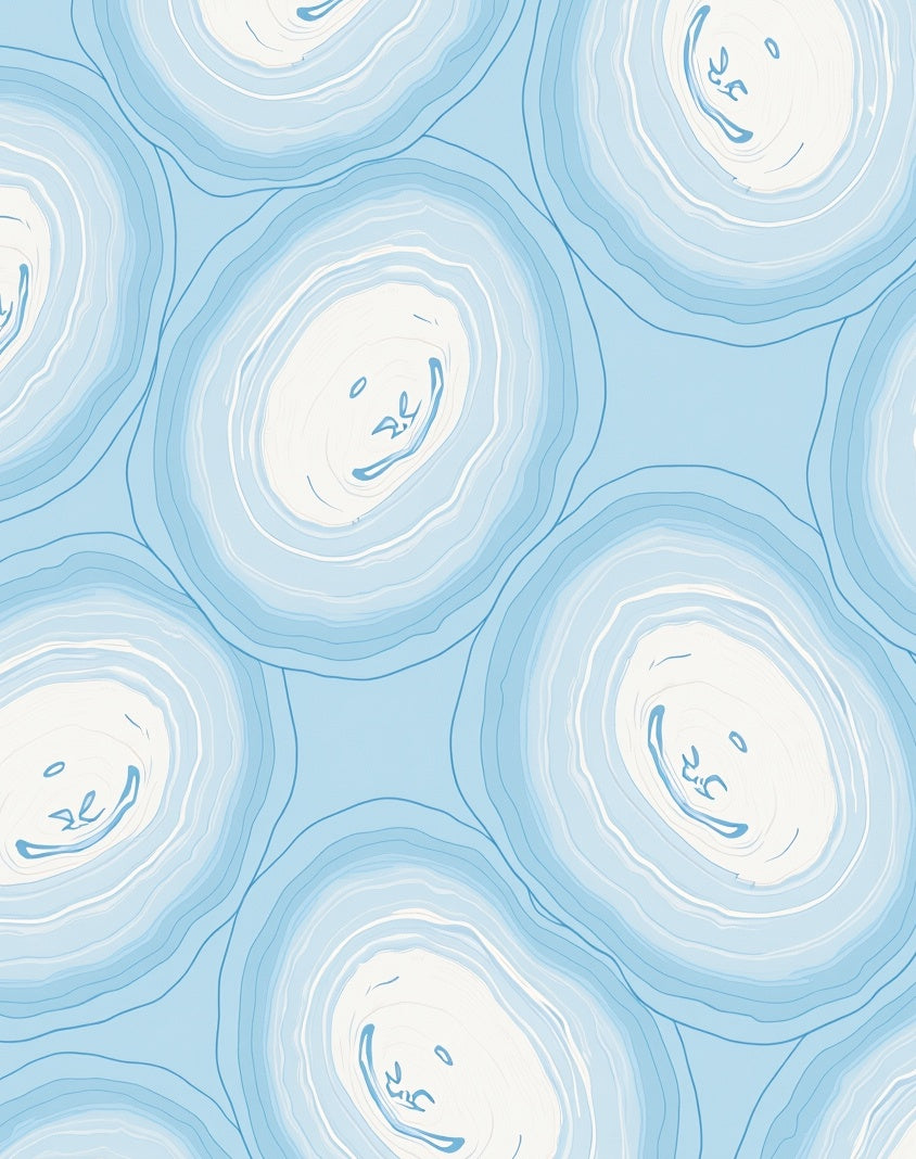 Abstract Blue White Agate Pattern Rug