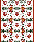 Rich Crimson Floral Starburst Medallion Rug