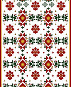Rich Crimson Floral Starburst Medallion Rug