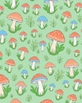 Whimsical Mushroom Pattern Playful Design Rug