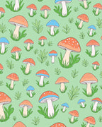 Whimsical Mushroom Pattern Playful Design Rug