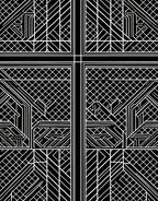Bold White On Black Geometric Pattern Rug