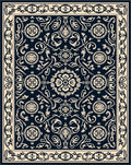 Dark Floral Medallion Patterned Rug