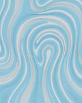 Abstract Swirls Blue And Silver Lines Rug