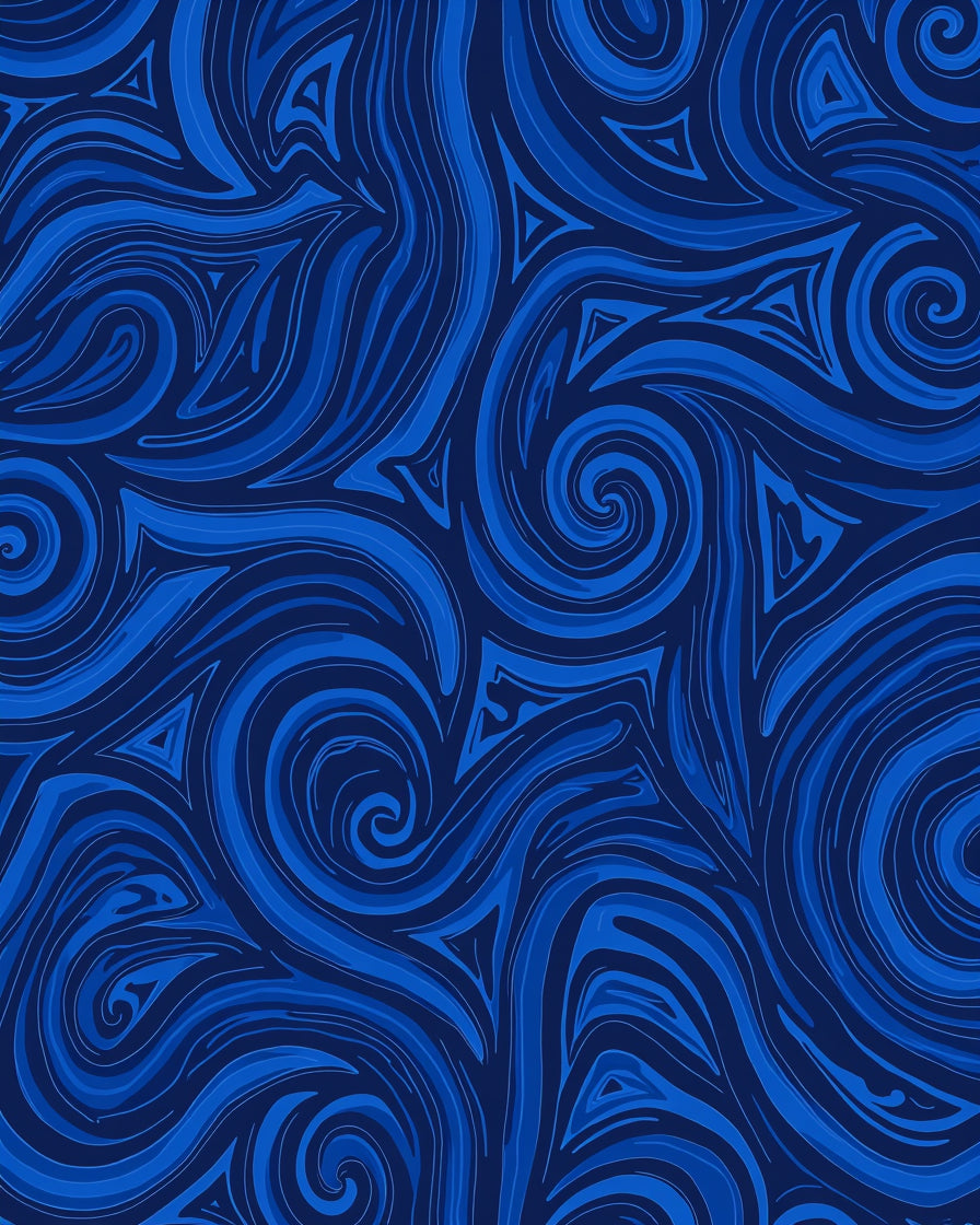 Midnight Blue Swirl Tribe Rug