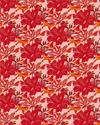 Red Floral Tropical Pattern Rug