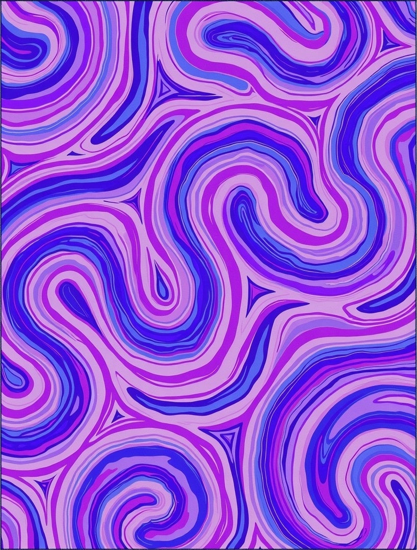 Abstract Swirling Purple Pattern Rug