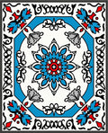 Vibrant Floral Medallion With Blue Accents Rug