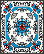 Vibrant Floral Medallion With Blue Accents Rug