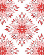 Red Floral Mandala Style Rug