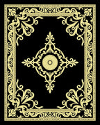 Ornate Floral Medallion Border Design Rug