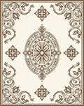 Classic Floral Emblem Border Design Rug