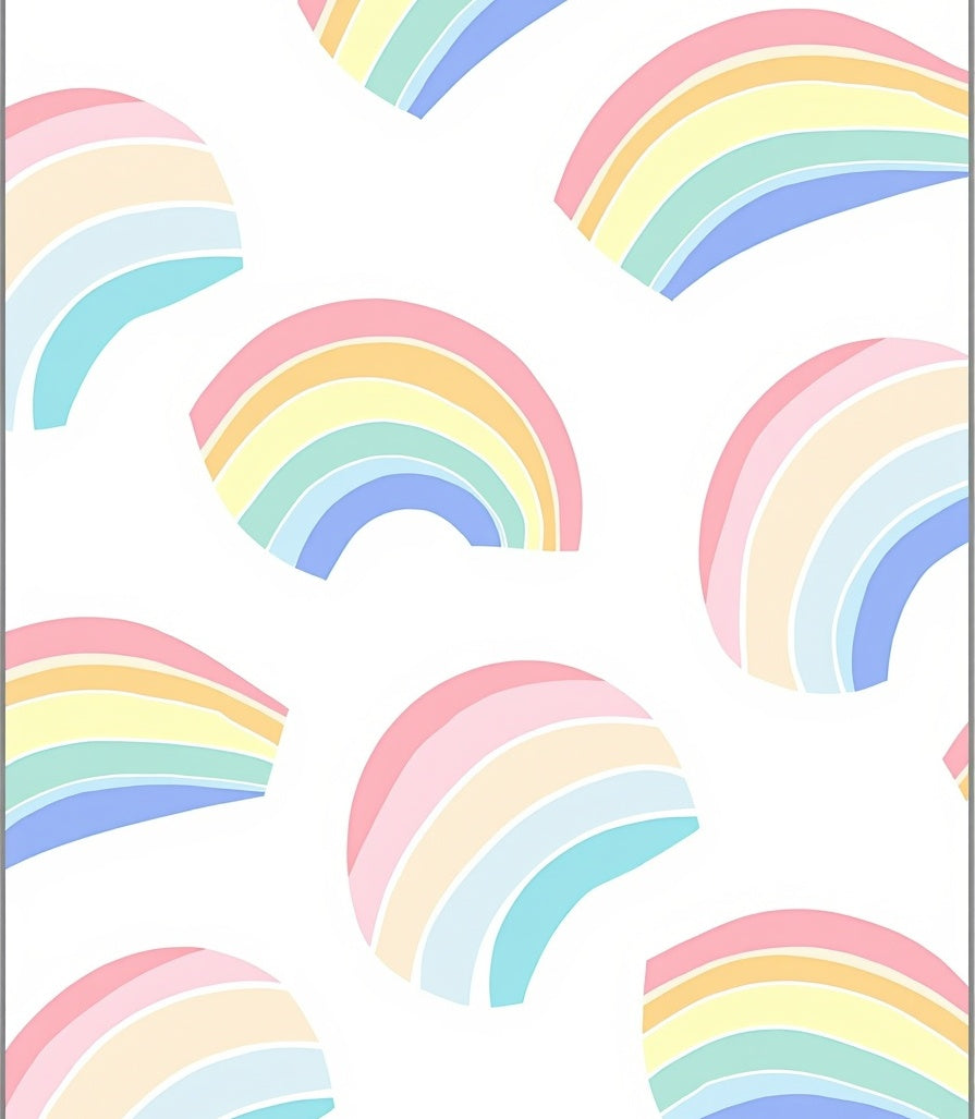 Pastel Rainbow Arc Pattern Rug