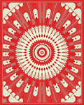 Radiant Red Cream Radial Design Rug