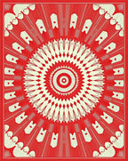 Radiant Red Cream Radial Design Rug