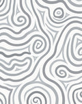 Swirling Gray Curve Pattern Rug