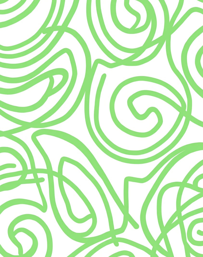 Abstract Green Swirls Pattern Rug